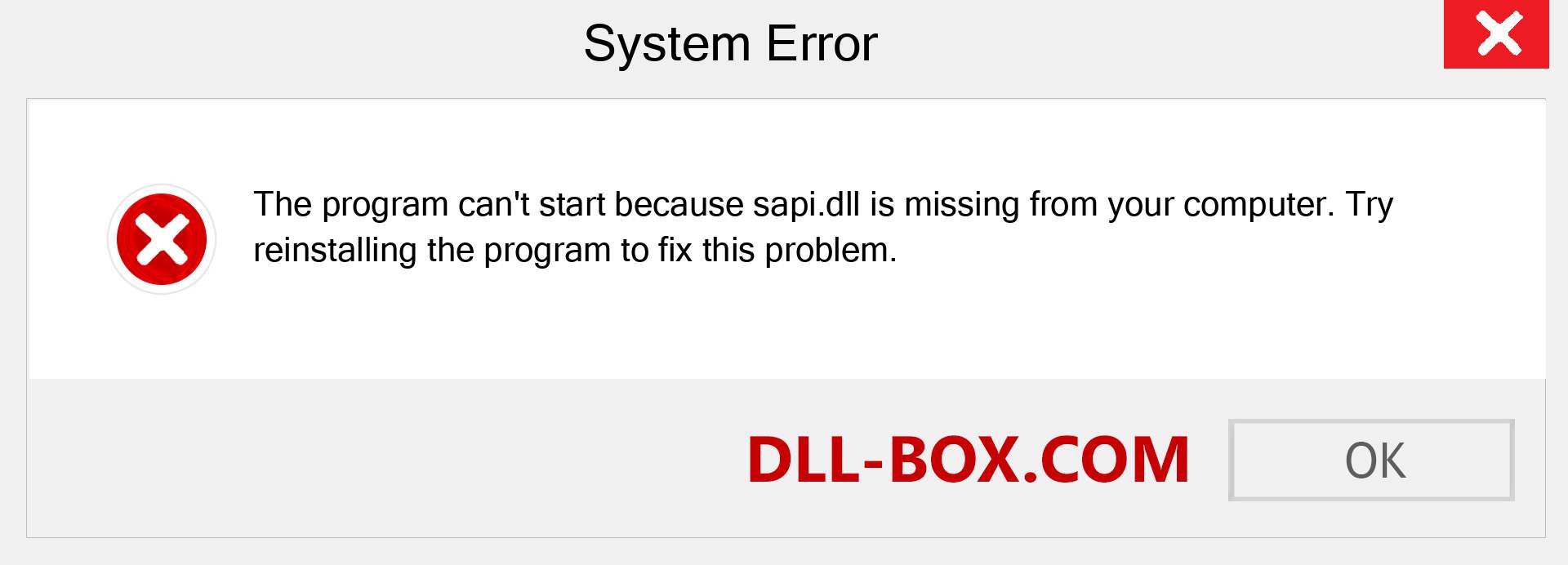  sapi.dll file is missing?. Download for Windows 7, 8, 10 - Fix  sapi dll Missing Error on Windows, photos, images
